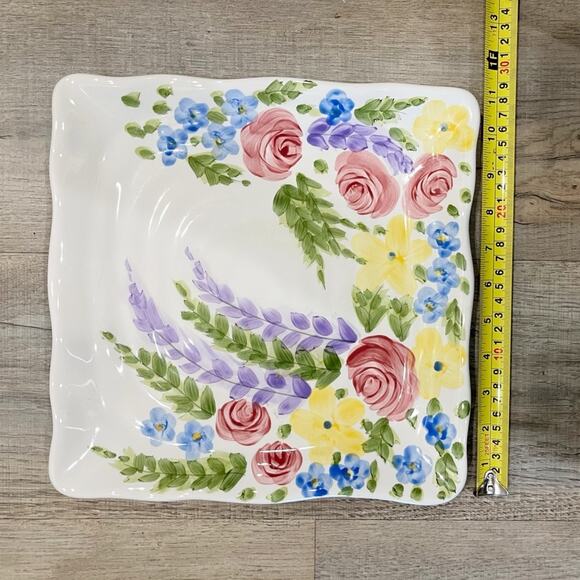 TableTops Gallery JARDIN Platter Hand Painted  Hand Crafted Serving Kitchen - Picture 5 of 8